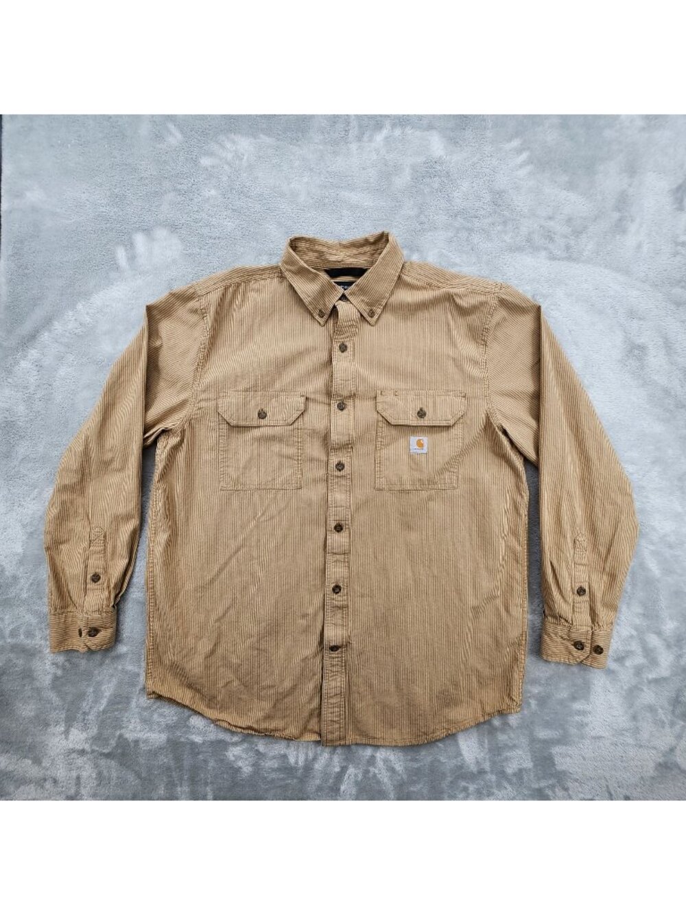 Carhartt Loose Fit Button Down Shirt Large Striped Work Farm Chore Ranch Outdoor